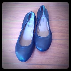 Lucky brand black leather ballets flats